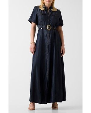 Marciano Katie Belted Denim Maxi Dress - Black
