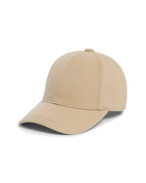 Vince Seersucker Baseball Cap - Natural