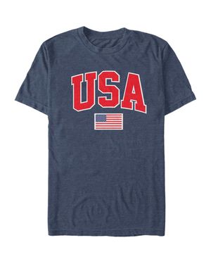 Lost Gods Fourth Of July Patriotic Flag Graphic T-Shirt - Blue