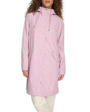 Levi's Water Resistant Hooded Long Rain Jacket - Pink