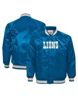 Mitchell & Ness Youth Detroit Lions Satin Raglan Full-Snap Jacket - Blue