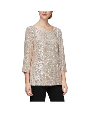 Alex Evenings Sequin Tunic - Natural