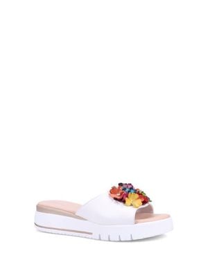Ron White Ravella Platform Wedge Slide Sandal - White