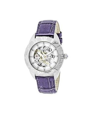 Empress Godiva Automatic Mop Leather-Band Watch - Blue