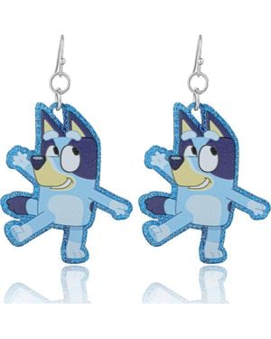 Bluey Lightweight Drop Earrings With Character Silhouettes - Blue