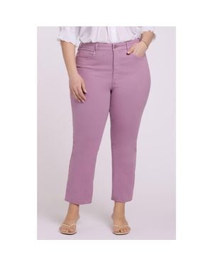 NYDJ Billie Frayed High Waist Ankle Mini Bootcut Jeans - Purple