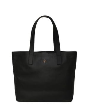 Gorski Leather Tote Bag With Removable Zipped Pouch - Black