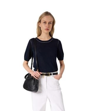 Gerard Darel Loumia Short Sleeve Sweater - Blue