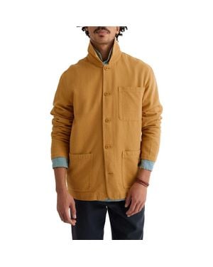 Seasalt Cornwall Well Wright Organic Cotton & Linen Shirt Jacket - Brown