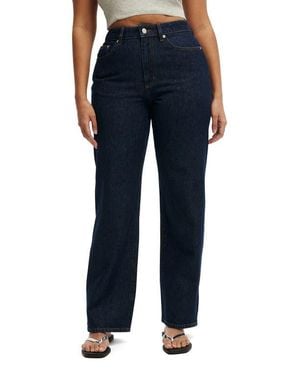Cotton On Curvy '91 High Waist Straight Leg Jeans - Blue