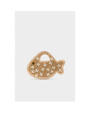 Simon Miller Puka Fish Raffia Handbag - White