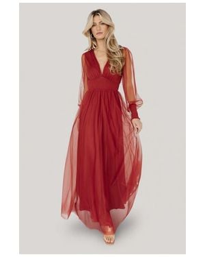 Baltic Born Layla Tulle Maxi Dress - Red
