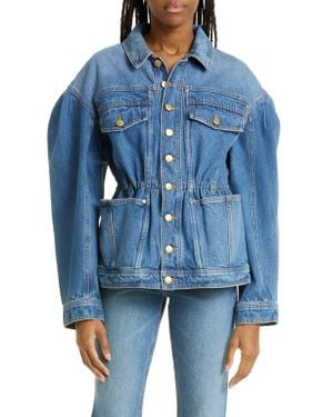 Ulla Johnson Odette Blouson Sleeve Denim Jacket - Blue