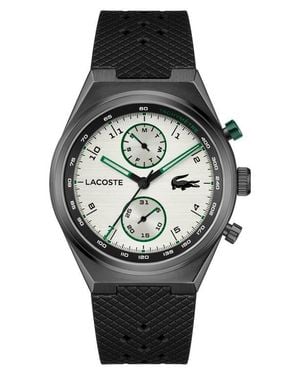 Lacoste Line Racer Multifunction Silicone Strap Watch, 43Mm - Black