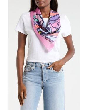 Kurt Geiger Butterflies Silk Twill Square Scarf - Pink