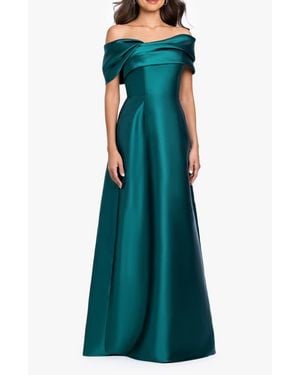 Betsy & Adam Arcadia Satin Ballgown - Green