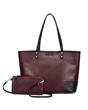 Old Trend Camellia Medium Reversible Leather Tote - Purple
