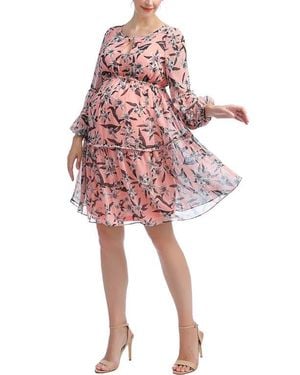 Kimi + Kai Rosie Maternity Babydoll Dress - Red