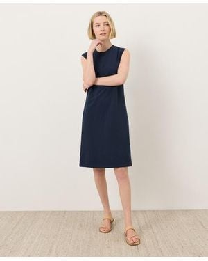 Pact Organic Cotton Soft-Slub Essential Easy Muscle Tee Dress - Blue