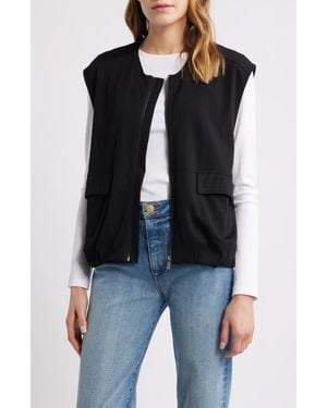 Wit & Wisdom Knit Zip-Up Vest - Black