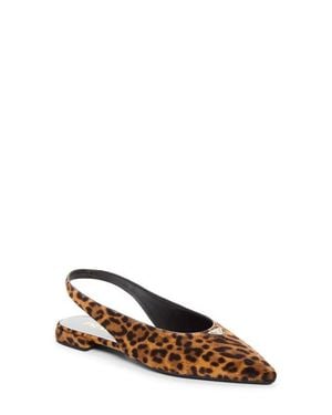 Prada Genuine Calf Hair Slingback Flat - Brown