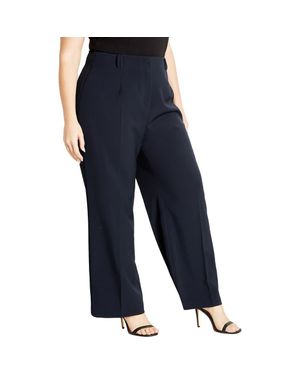 City Chic Soraya Pleat Wide Leg Pants - Blue