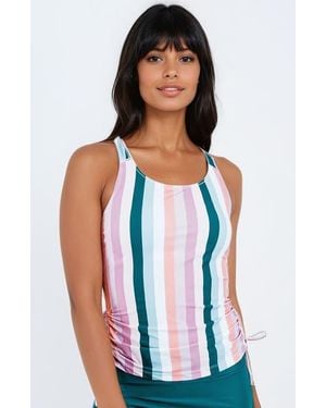 Calypsa Maya Tankini Swim Top With Removable Cups - White