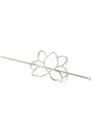 Matr Boomie Kairavini Lotus Hair Slide With Stick - Metallic
