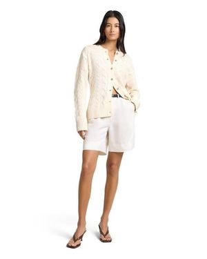 Onia Fitted Cable Knit Cardigan - Natural