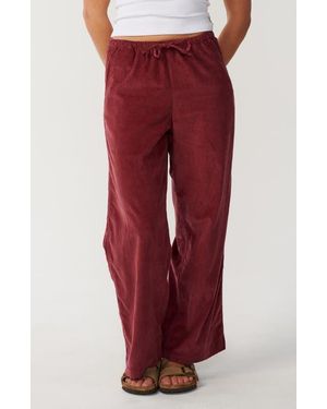 Rip Curl Keepsakes Corduroy Wide Leg Drawstring Pants - Red
