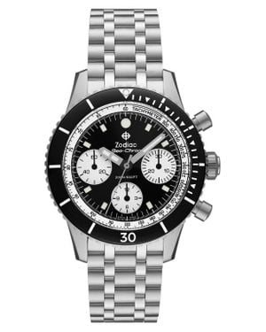 Zodiac Sea-Chron Automatic Stainless Steel Watch, 42Mm - Black