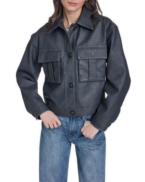 Levi's Faux Leather Shirt Jacket - Blue