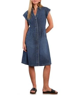 Wash Lab Denim Perfect Pleats Denim Dress - Blue