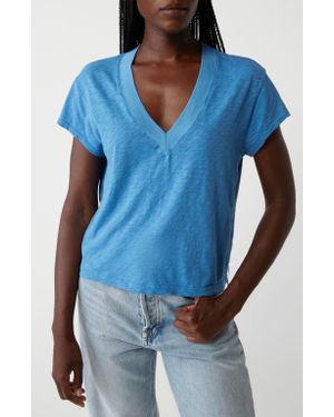 Michael Stars Harlan Cotton V-Neck T-Shirt - Blue