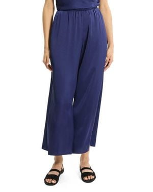 Theory Fluid Satin Crop Pants - Blue