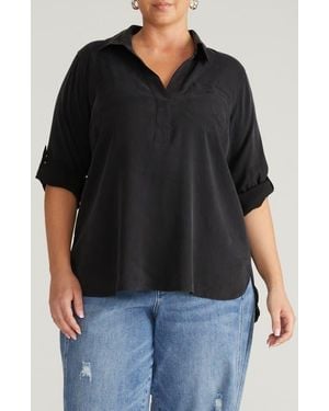 UNIVERSAL STANDARD Button-Back Shirt - Black
