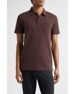 Sunspel Riviera Cotton Piqué Polo - Brown