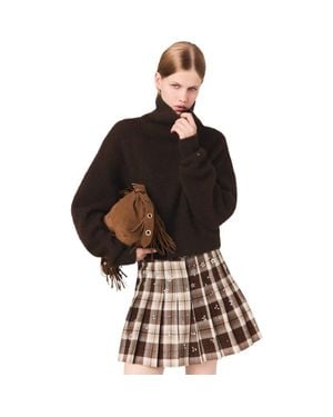 Maje Yak Blend Roll-Neck Sweater - Brown