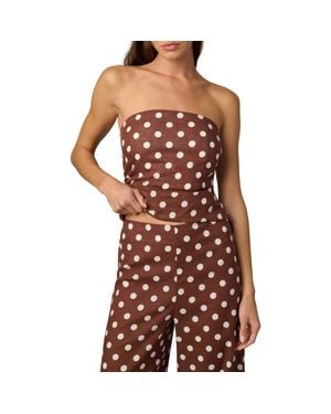 Joe's Jeans The Mariel Dot Strapless Linen & Cotton Top - Brown