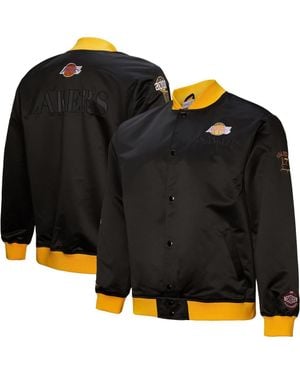 Mitchell & Ness Los Angeles Lakers Hardwood Classics Team Og 3.0 Lightweight Satin Full-Snap Jacket - Black