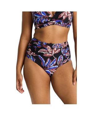 Sea Level High Waist Gathered Swim Briefs - Blue