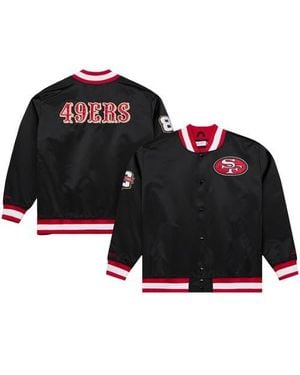 Mitchell & Ness San Francisco 49Ers 80Th Anniversary Heavyweight Satin Full-Snap Jacket - Black