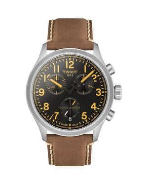 Tissot Chrono L Leather Strap Watch, 42Mm - Metallic