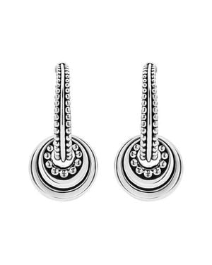 Lagos Signature Caviar Disc Charm Hoop Earrings - Black