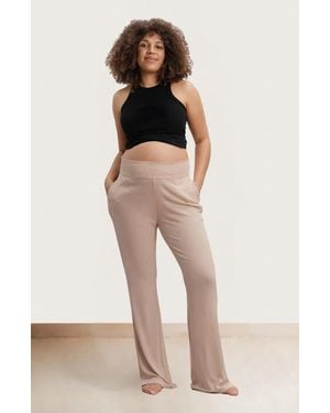 Nom Maternity Super Soft Rib Maternity Pants - Natural