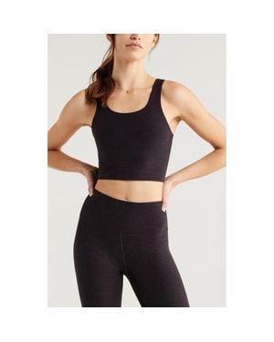 Zella Renew Mélange Support Crop Tank - Black