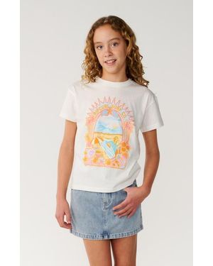 Rip Curl Kids' Costa Del Sol Graphic Cotton T-Shirt - White