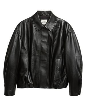 Arma Melis Leather Bomber Jacket - Black