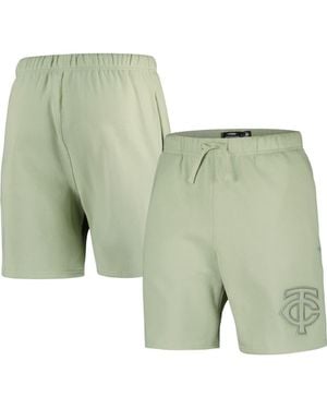 Pro Standard Minnesota Twins Neutral Fleece Shorts - Green