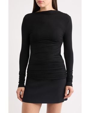 ARTLESS FOREVER Romy Ruched Open Back Stretch Jersey Top - Black
